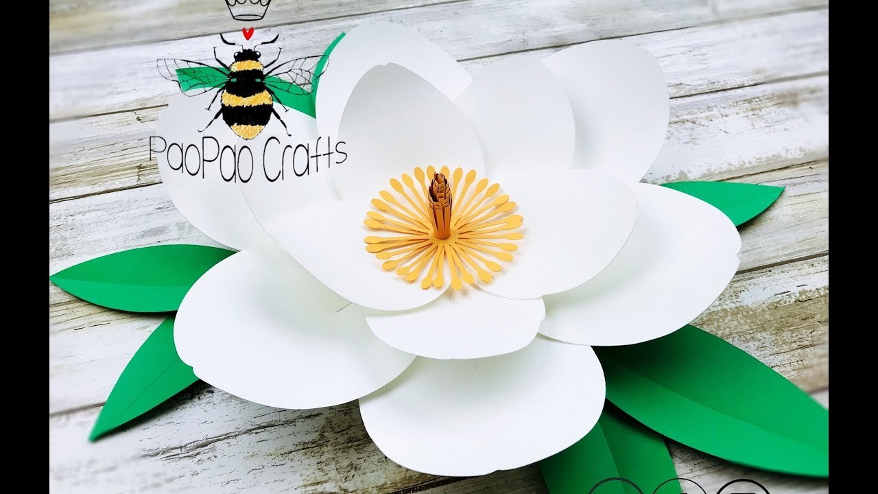 Magnolia de papel | Moldes GRATIS | Flores de papel | Paper Magnolia Flower | Free Templates