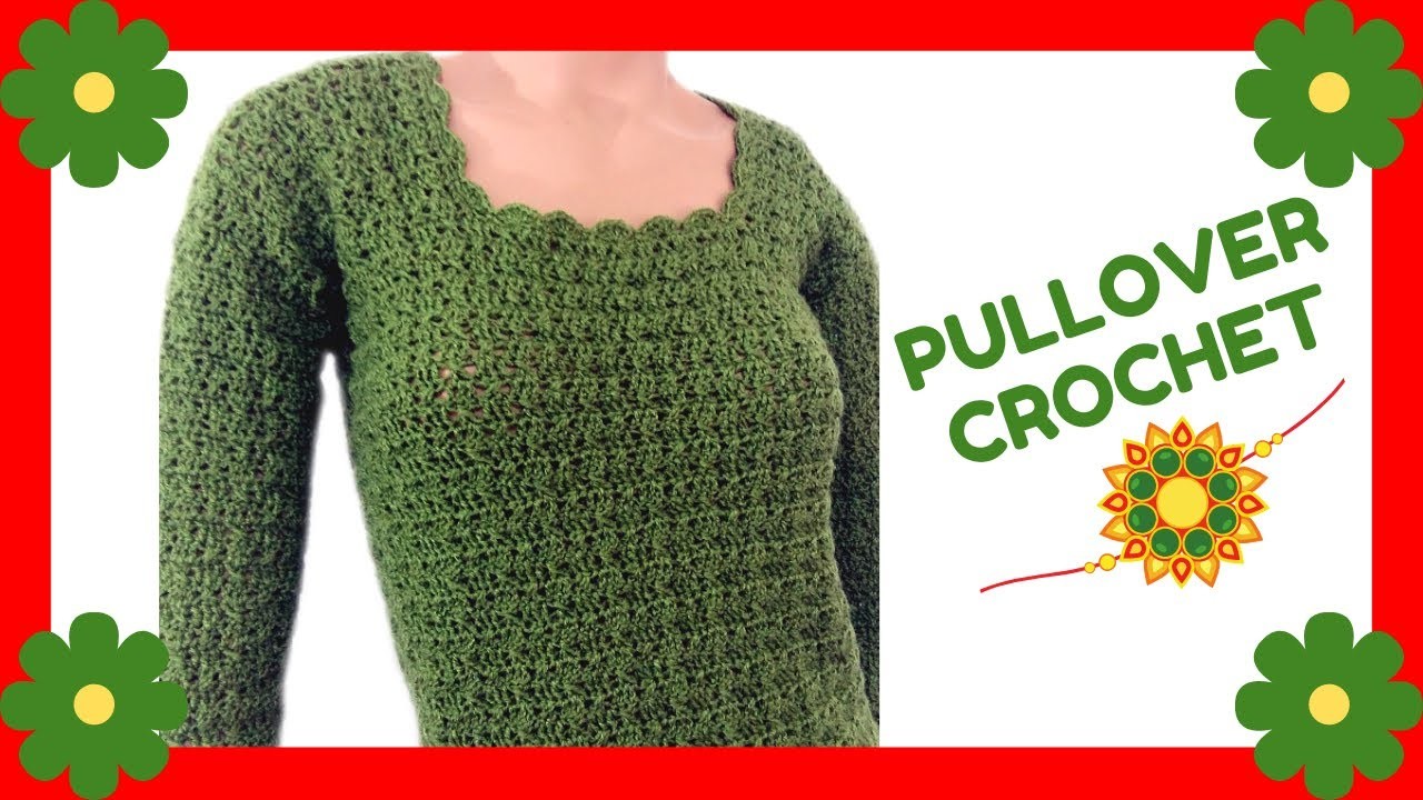 Pullover a #crochet o ganchillo talle 38 (para principiantes) tutorial paso a paso. Moda a Crochet