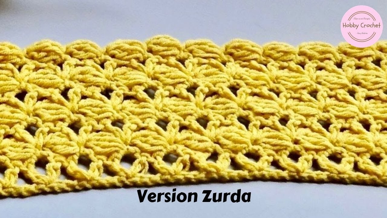 Punto Fantasia # 09 a crochet paso a paso (Version Zurda)