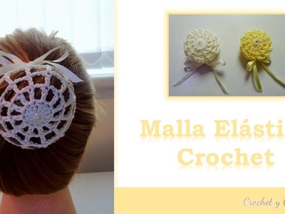 Redecilla para el cabello tejida a crochet ♥ Malla – dona elástica crochet
