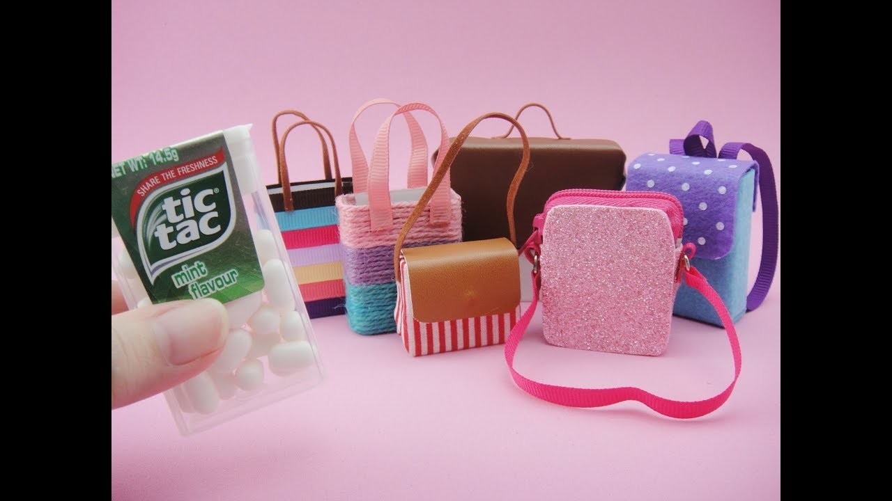6 DIY Barbie Hacks & Craft - Tic Tac Miniature Bags