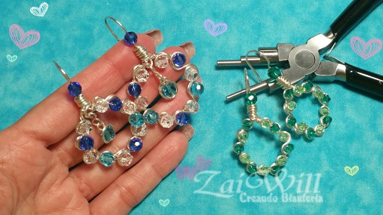 ARETES En ALAMBRISMO y CRISTALES ~ Bisuteria