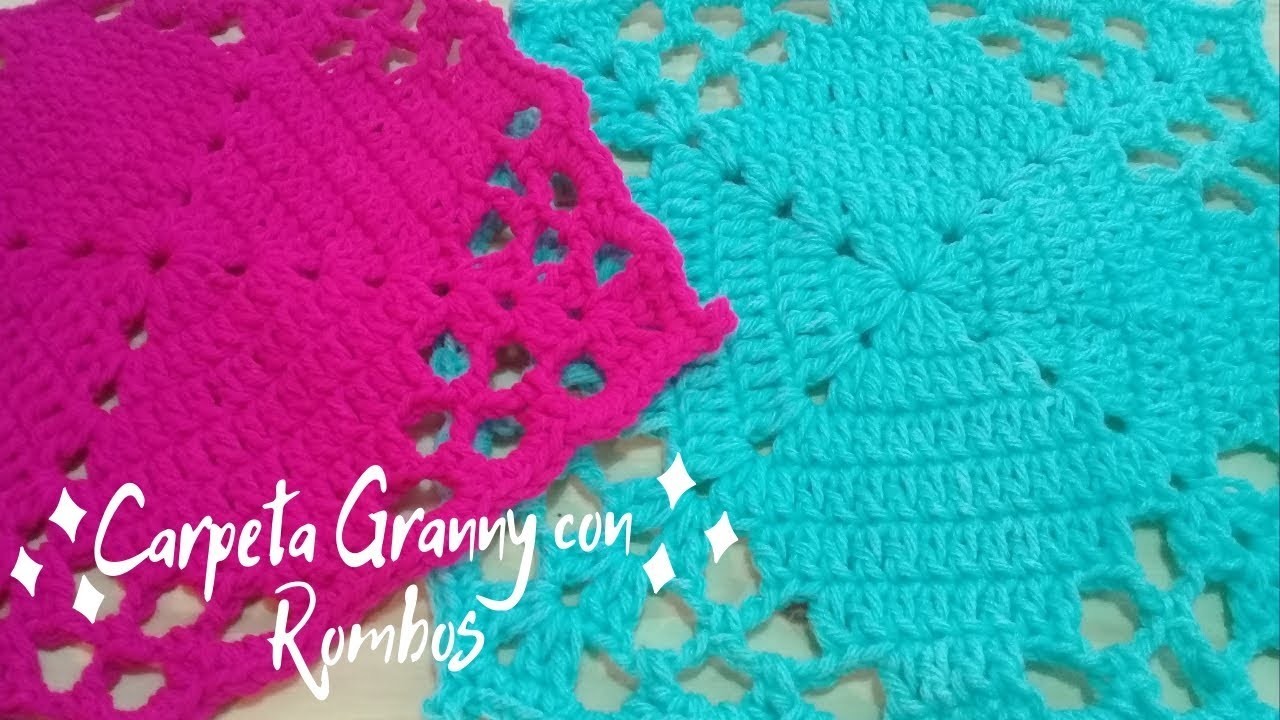 Carpeta Granny Square Con Rombos a Crochet - Paso a Paso