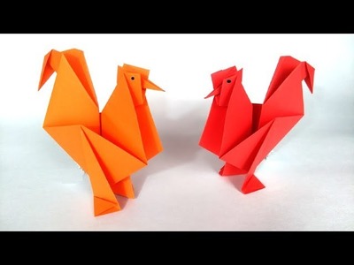 Como Hacer un Gallo de Origami. Pollo de papel