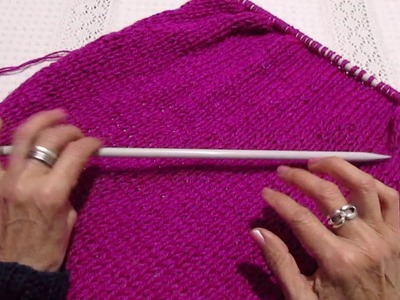 Cómo tejer y cerrar puntos en un chal a palillos 2 formas????????????