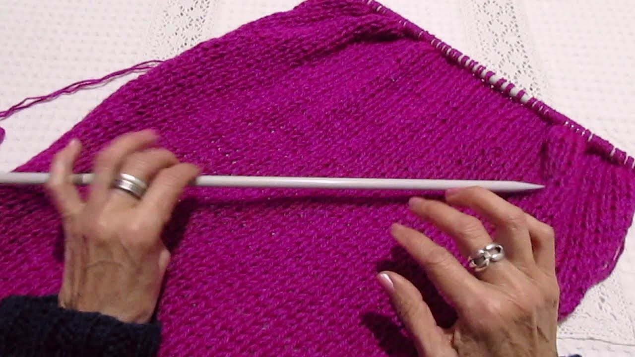 Cómo tejer y cerrar puntos en un chal a palillos 2 formas????????????