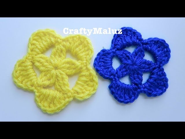 CROCHET TUTORIAL : Flor de 5 Pétalos a Crochet muy Fácil | Como Hacer una Flor Tejida Muy Fácil