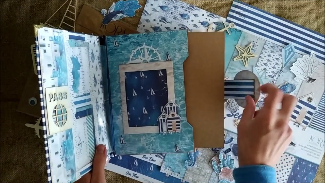 Cuaderno de viaje marinero. Vacaciones en el mar. Scrapbooking. Kora projects.