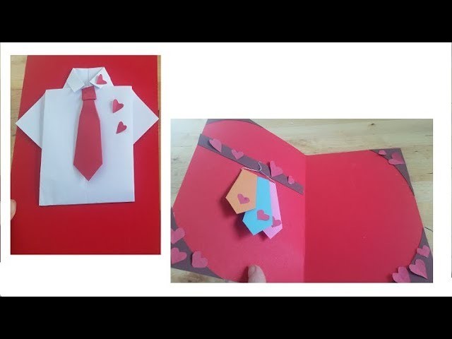 DIY REGALOS PARA PAPA.  Cómo hacer una tarjeta en forma de camisa