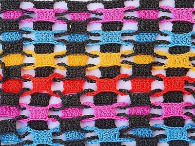Punto entrelazado a crochet especial principiantes con patrón en el video