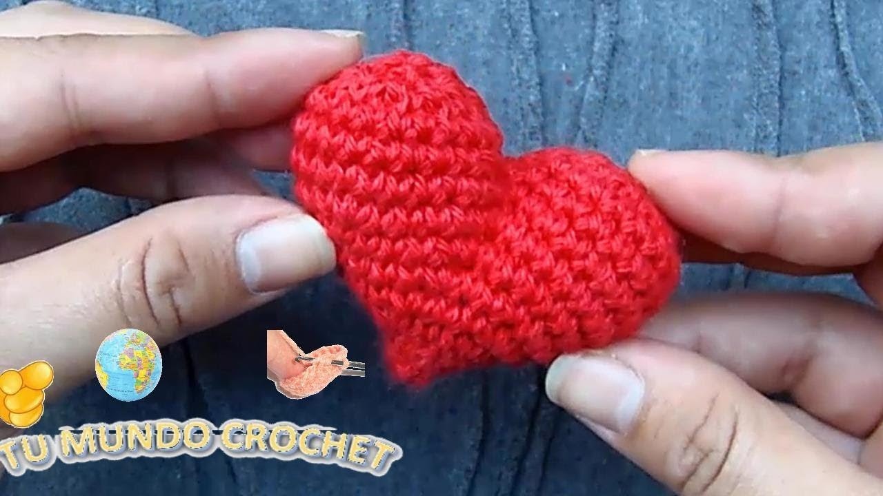 Puntos fáciles - paso a paso - corazones rellenos a crochet