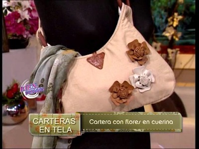 Silvia Nieruczkow  - Bienvenidas TV - Realiza una cartera en tela con flores en cuerina.