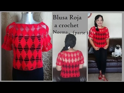 Blusa roja a crochet norma #crochet #blusasnorma #tejidos
