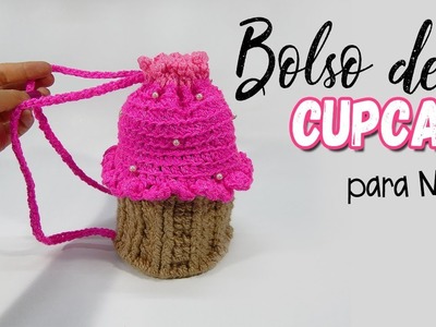 Bolso para niña de CupCake a crochet