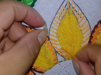 Bordado paso a paso de pétalos grandes de girasol.(sunflowers embroidery)