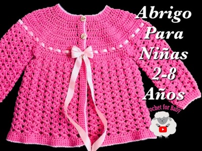 Chambrita Chaquetita o Abrigo a Crochet o Ganchillo para niñas Croche fácil Crochet for baby 197