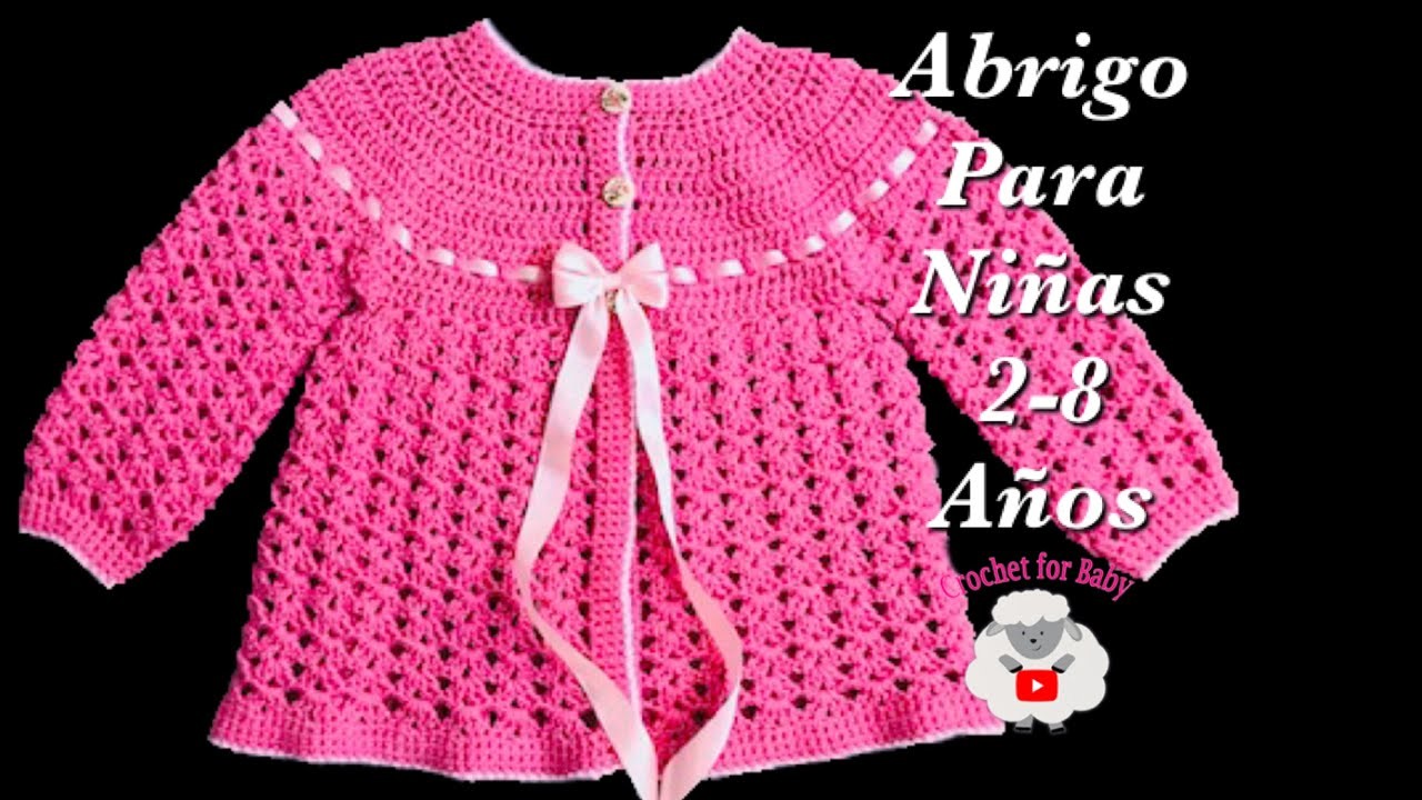 Chambrita Chaquetita o Abrigo a Crochet o Ganchillo para niñas Croche fácil Crochet for baby 197