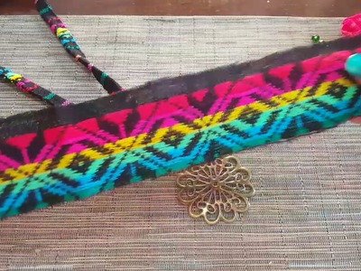 Collar mexicanisimo hecho con tela de cambaya