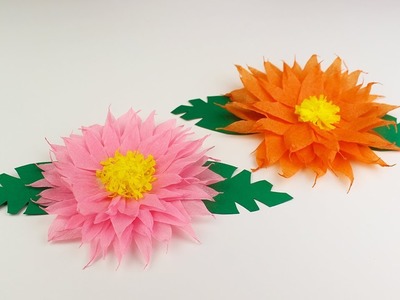 Como hacer flores con tiras de papel crepe faciles y bonitas