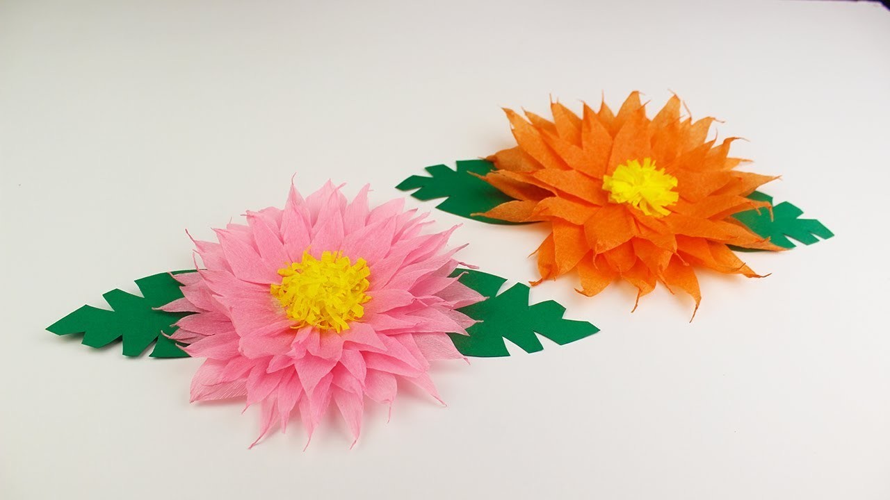 Como hacer flores con tiras de papel crepe faciles y bonitas