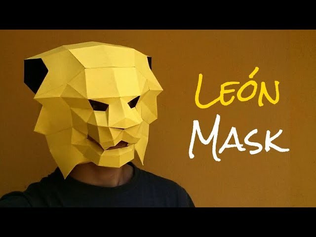 Cómo hacer una máscara de león con papel opalina o cartulina | Momuscraft