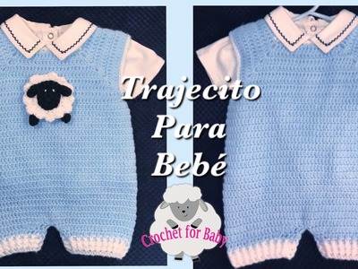 Como tejer Pelele, Enterizo o trajecito para bebé con gancho -fácil 0-9 meses -Crochet for Baby #200