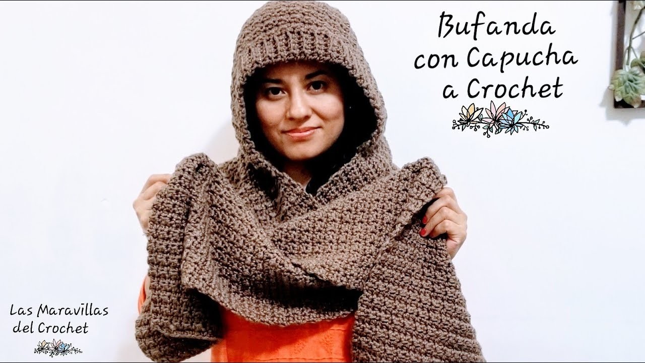 (SUBTITLED IN ENGLISH) #LasMaravillasdelCrochet Bufanda con Capucha a Crochet(ganchillo) Paso a Paso
