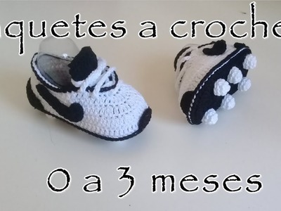 Taquetes a crochet para bebé - tacos - sneakers - 0 a 3 meses