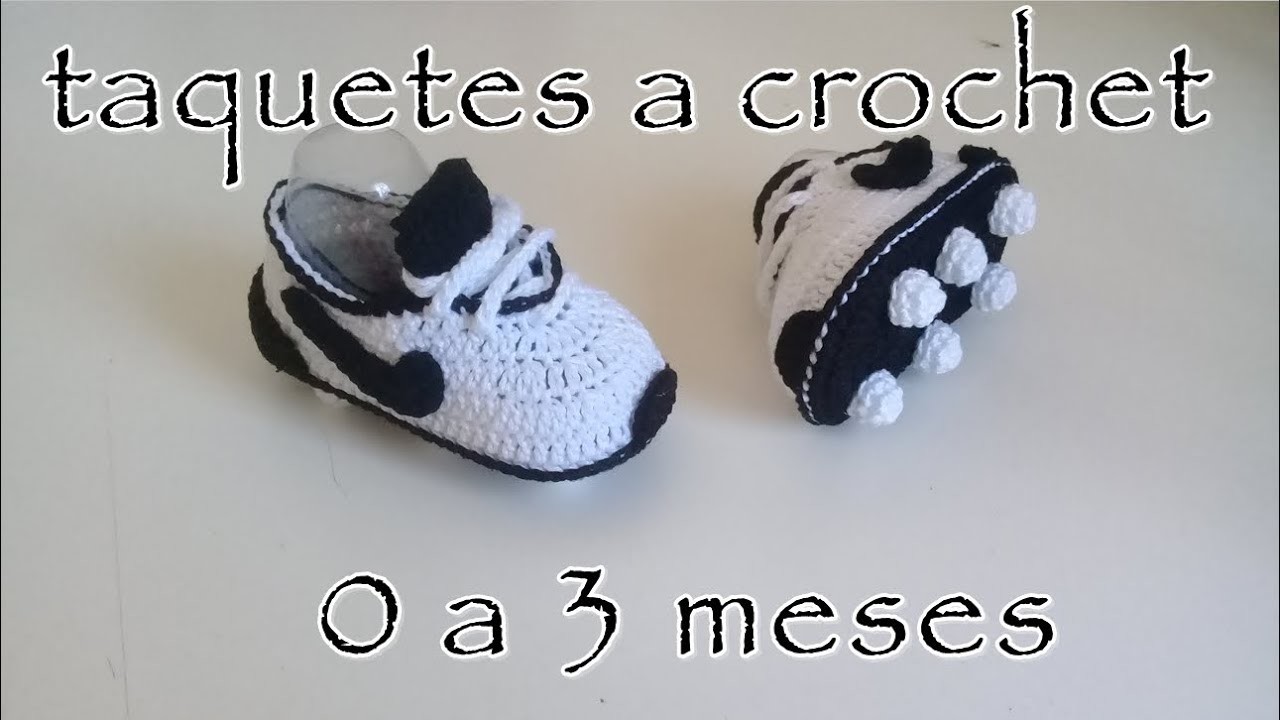 Taquetes a crochet para bebé - tacos - sneakers - 0 a 3 meses