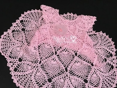 Vestido Crochet Rosa Piñas 1 a 2 años parte 2 de 2