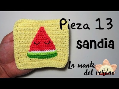 13º Pieza Sandía - La manta del Verano crochet.ganchillo (tutorial)