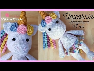 Amigurumi Unicornio || 2da parte Cabeza, Flores, Cabello y Falda || Tutorial a crochet Unicornio
