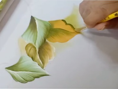 Como Pintar Hojas Para Mantel Con Frutas. Tutorial De Pintura