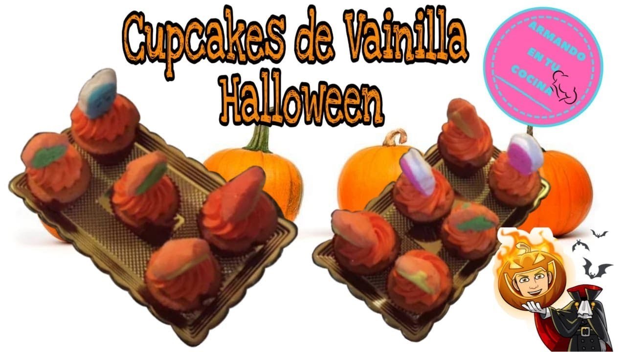 Cupcakes de  vainilla Halloween
