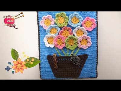 DIY Porta tarjetas de Flores Tejido CROCHET