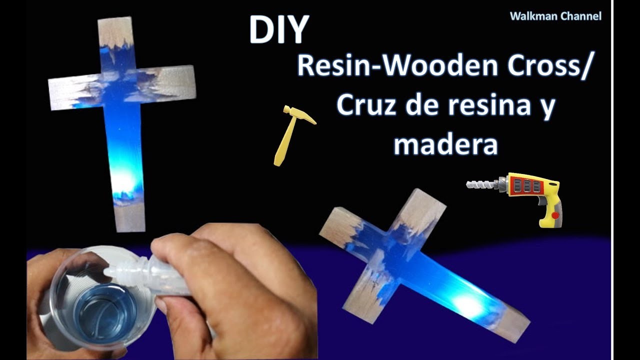 DIY Resin-Wooden Cross. Cruz de Resina y madera. Resin Craft