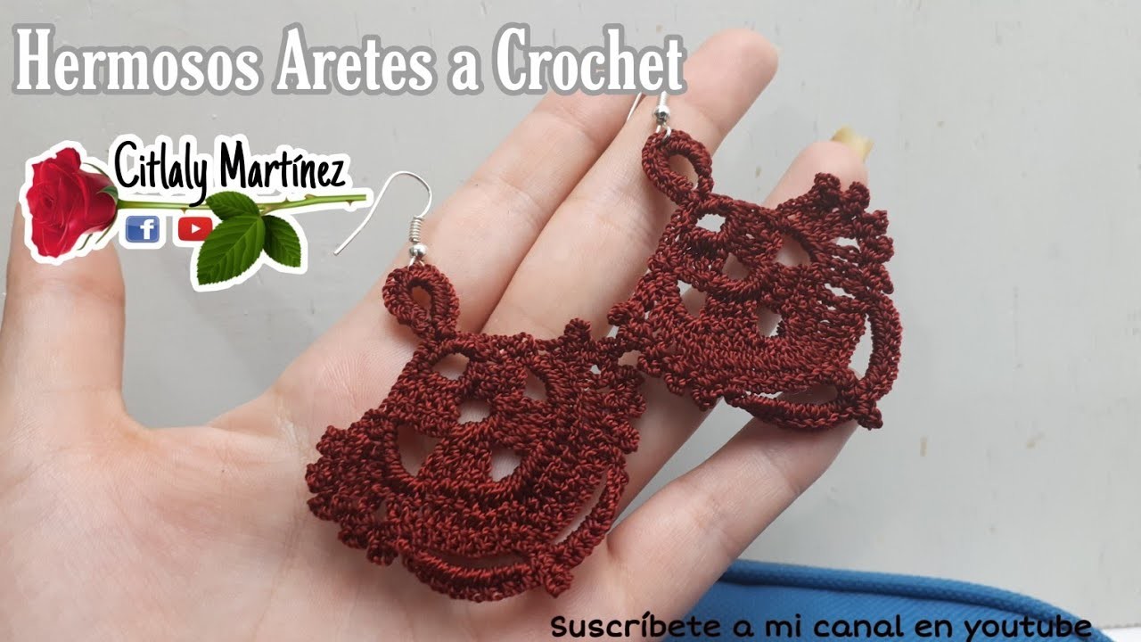 Hermosos Aretes a crochet |Diseño 5
