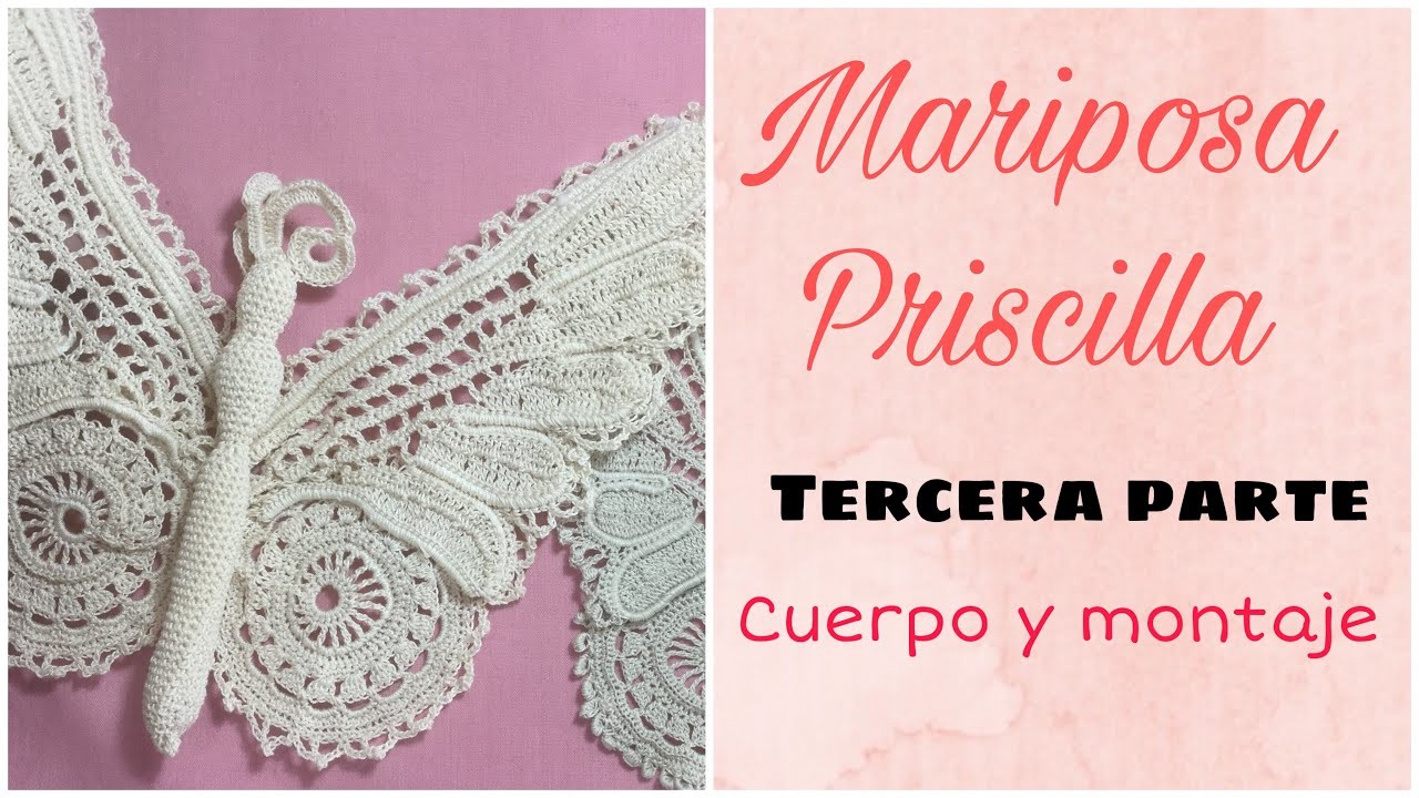 Mariposa Priscilla crochet irlandés para vestido de novia- 3º parte