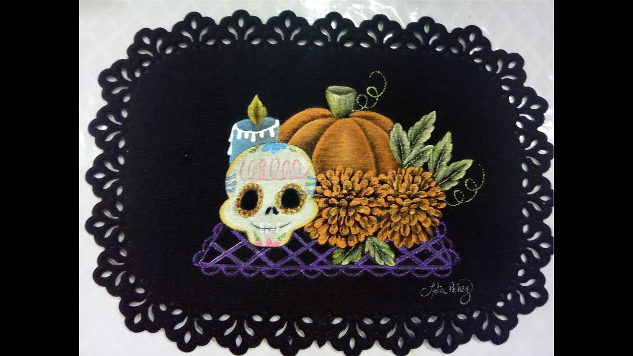 Pintura en tela Halloween y Día de Muertos Como Pintar En Tela Negra