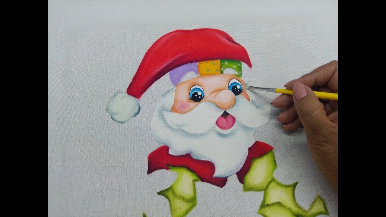Pintura En Tela Navidad Como Pintar Un Santa Claus Con Pintura Textil