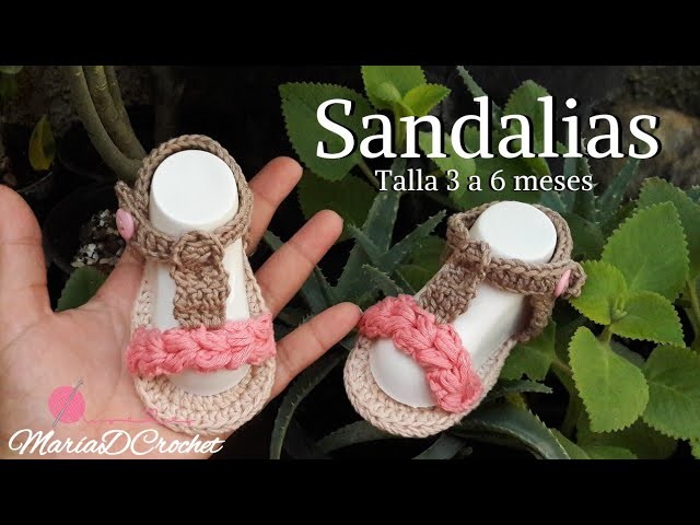 Sandalias Trenzadas a Crochet talla 3 a 6 meses || Zapatitos Tejidos || Tutorial Sandalias a crochet