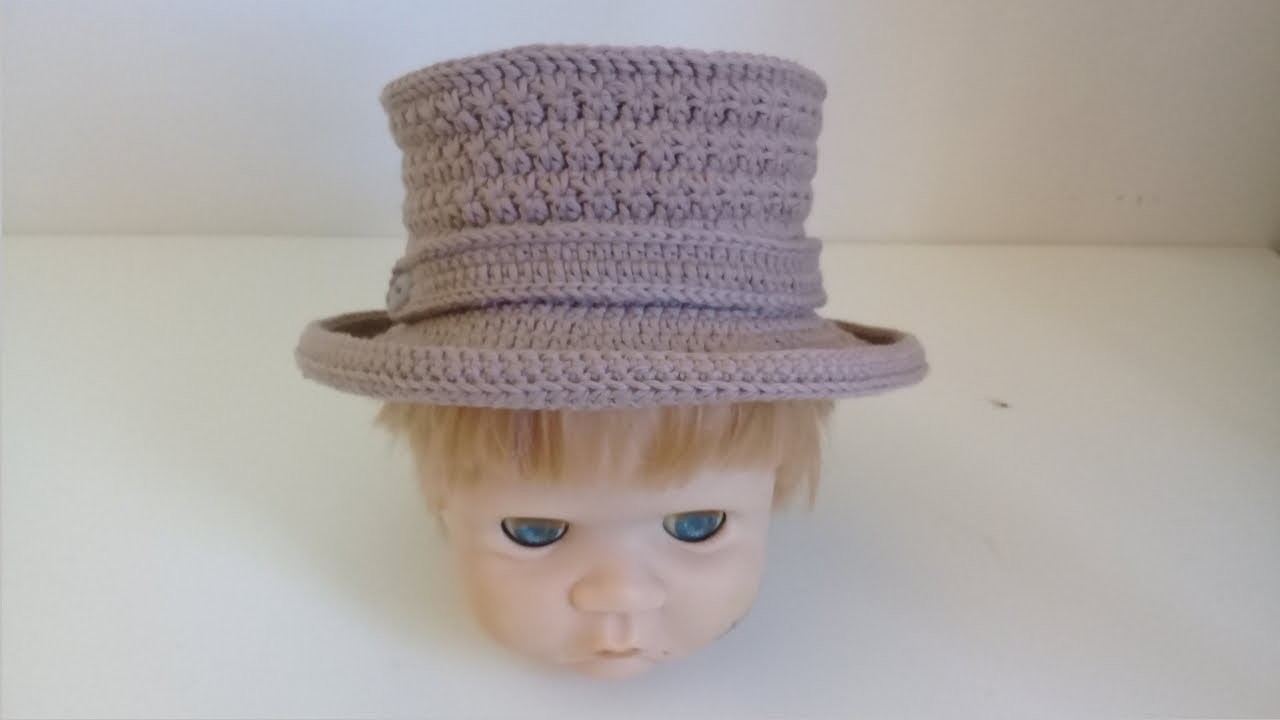 Sombrerito para bebé tejido a crochet -0 a 3 meses tejido - crochet -