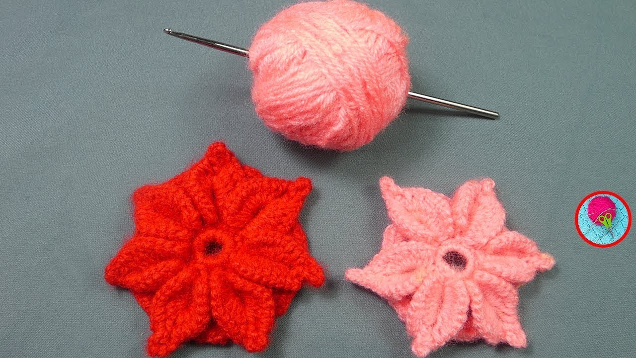 TEJIDO DE FLORES A CROCHET - ETRELLA a Crochet en 3D - Crochet 3D Flower