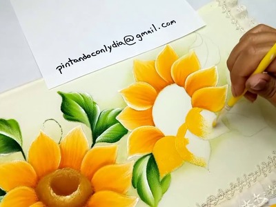 Tutorial De Pintura Como Pintar Girasoles Fácil. How to paint Easy Sunflowers