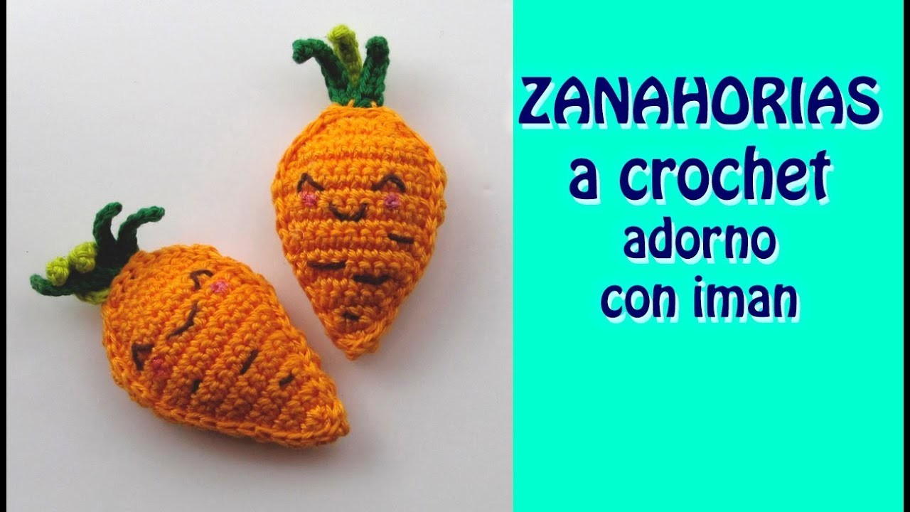 ZANAHORIA a crochet adorno con imán paso a paso
