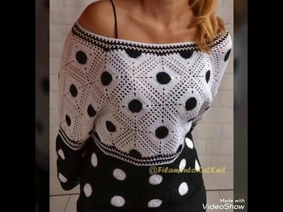 Bonita blusa tejida a crochet # Nice blouse knitted