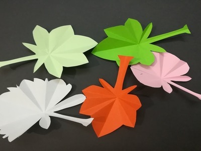 Cómo Hacer Hoja De Otoño de papel - DIY Origami Autumn Leaf Paper - fácil
