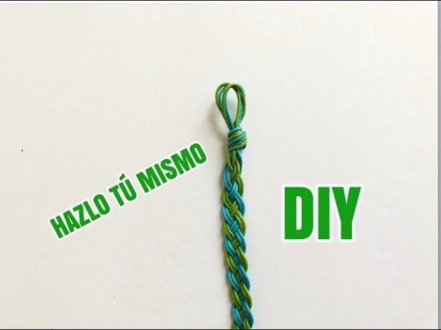 Como Hacer Pulsera Trenza de 4 con Hilo.DIY Bracelet