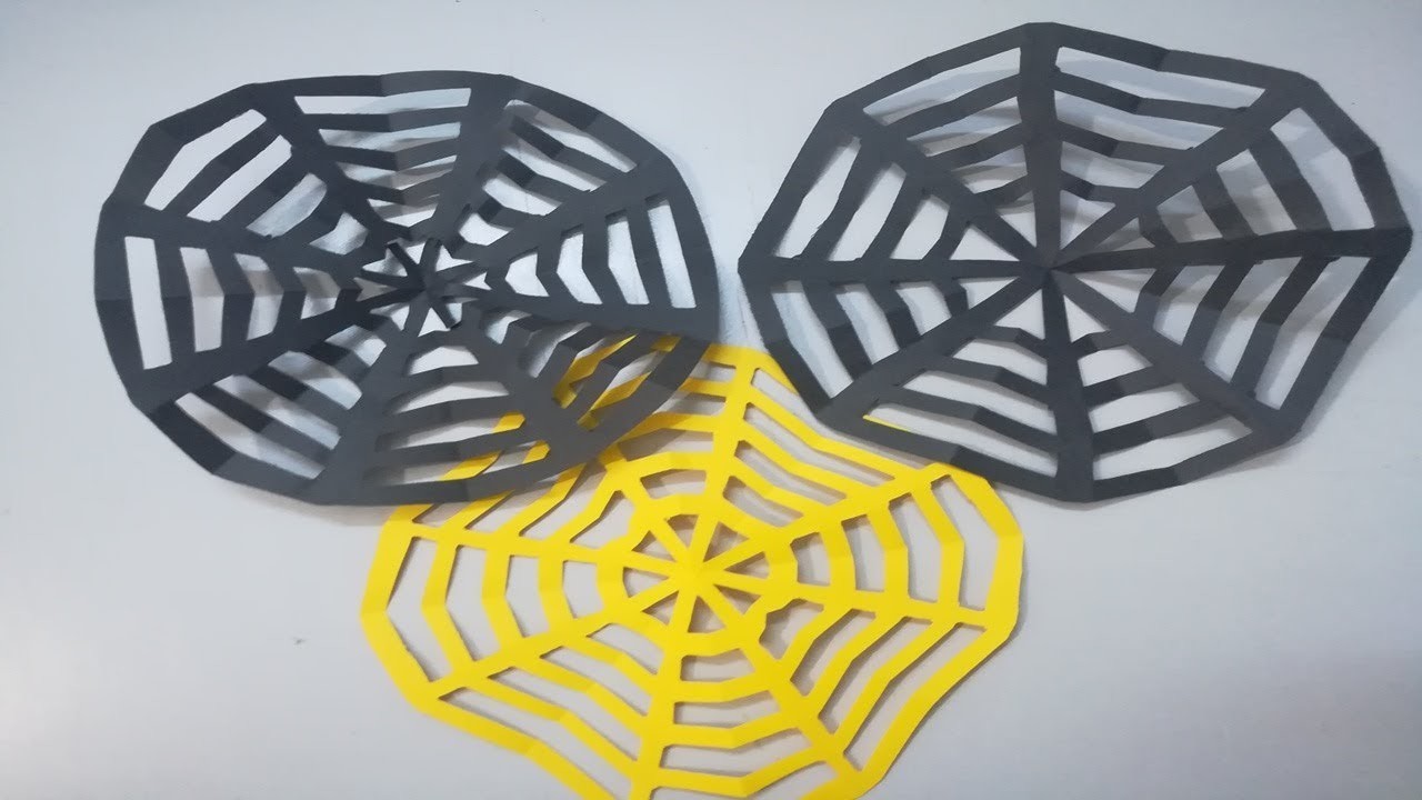 Como hacer telaraña de papel facilís - How to make a paper spider web Easy