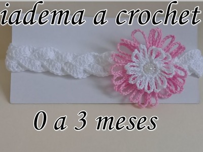 Diadema a crochet para bebé -  tiara -  vincha - tejido- ganchillo